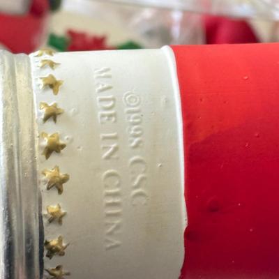 LOT 193L: Collection of Campbell's Soup Christmas Tree Ornaments w/ Vintage Tomato Soup Label Print Mugs