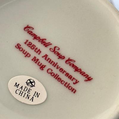 LOT 193L: Collection of Campbell's Soup Christmas Tree Ornaments w/ Vintage Tomato Soup Label Print Mugs