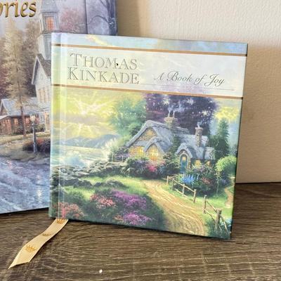 LOT 194L: Thomas Kinkade Collection: Christmas Ornaments, Snowman Light up Figure & Books