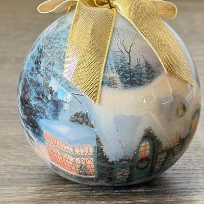 LOT 194L: Thomas Kinkade Collection: Christmas Ornaments, Snowman Light up Figure & Books
