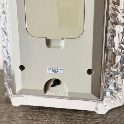 LOT 197H: Seiko Crystal Anniversary Clock, Angel Glass Figures, Crystal Vase & Frosted Glass Cherub