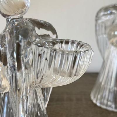 LOT 197H: Seiko Crystal Anniversary Clock, Angel Glass Figures, Crystal Vase & Frosted Glass Cherub