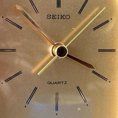 LOT 197H: Seiko Crystal Anniversary Clock, Angel Glass Figures, Crystal Vase & Frosted Glass Cherub