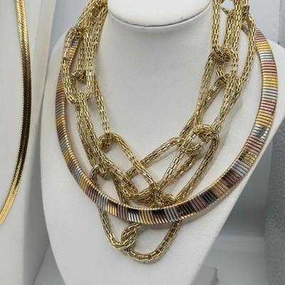 LOT 198J: Goldtone Chains, Belts & Bracelets: Monet, Anne Klein, Kramer & More