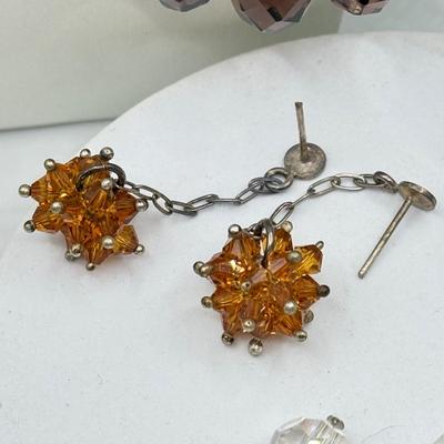 LOT 199J: Wire & Stone Bead Necklaces, Crystal Hoop Earrings & More