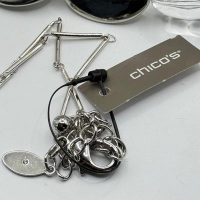 LOT 200J: Aigner, Chico's & More Silvertone Jewelry