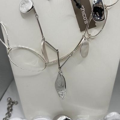 LOT 200J: Aigner, Chico's & More Silvertone Jewelry