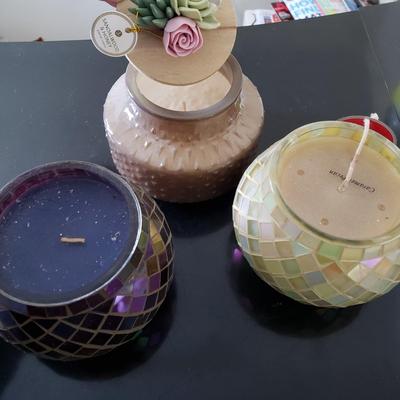 LOT 208F: Large Assortment of Candles-Yankee Candle, Bath & Body Works, Wood Wick & More