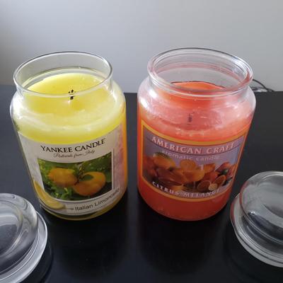 LOT 208F: Large Assortment of Candles-Yankee Candle, Bath & Body Works, Wood Wick & More