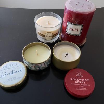 LOT 208F: Large Assortment of Candles-Yankee Candle, Bath & Body Works, Wood Wick & More
