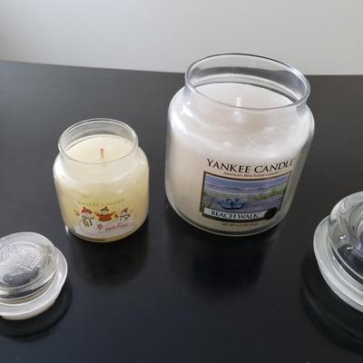 LOT 208F: Large Assortment of Candles-Yankee Candle, Bath & Body Works, Wood Wick & More