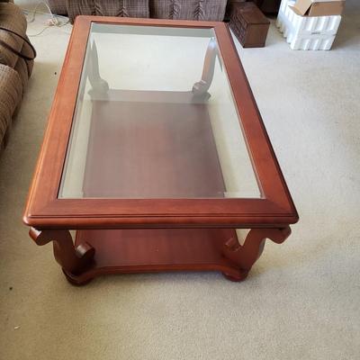LOT 210L: Glass Top Coffe Table