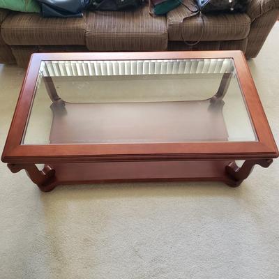 LOT 210L: Glass Top Coffe Table