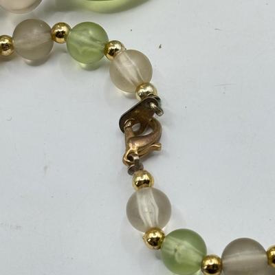 LOT 213J: Earth Tone Bead and Wire Chico's Necklace, Casual Corner Necklace, Frog Ring & More