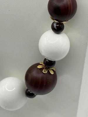 LOT 213J: Earth Tone Bead and Wire Chico's Necklace, Casual Corner Necklace, Frog Ring & More