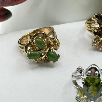 LOT 213J: Earth Tone Bead and Wire Chico's Necklace, Casual Corner Necklace, Frog Ring & More