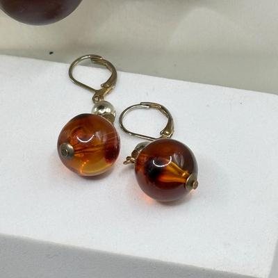 LOT 213J: Earth Tone Bead and Wire Chico's Necklace, Casual Corner Necklace, Frog Ring & More