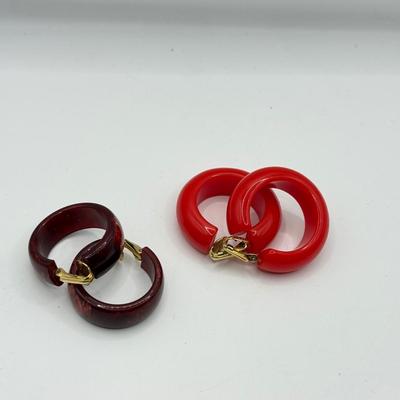 LOT 214: Holiday Jewelry & More: Swarovski Christmas Stocking Charm, Trifari White/Goldtone Clip Hoops, Gerry's & Art...