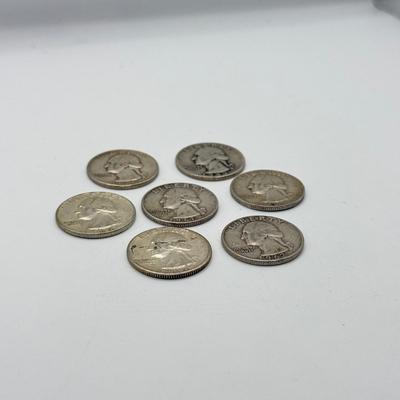 LOT 218C: 90% Silver Quarters US 25 Cent Coins (43.38g)