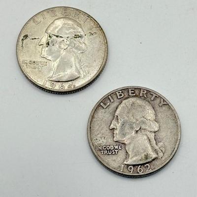 LOT 218C: 90% Silver Quarters US 25 Cent Coins (43.38g)