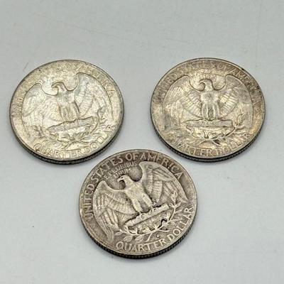 LOT 218C: 90% Silver Quarters US 25 Cent Coins (43.38g)