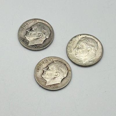 LOT 219C: 90% Silver Dimes US 10 Cent Coins (24.83g)