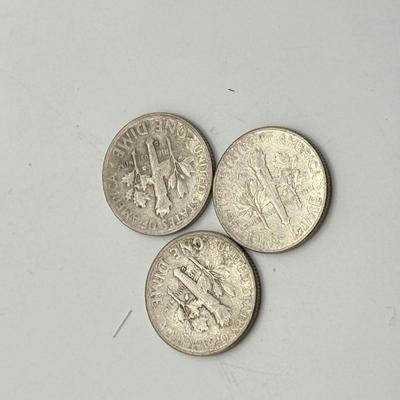 LOT 220C: 90% Silver Dimes US 10 Cent Coins (24.84g)