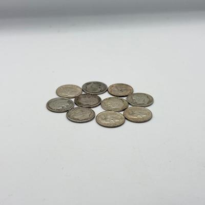 LOT 220C: 90% Silver Dimes US 10 Cent Coins (24.84g)