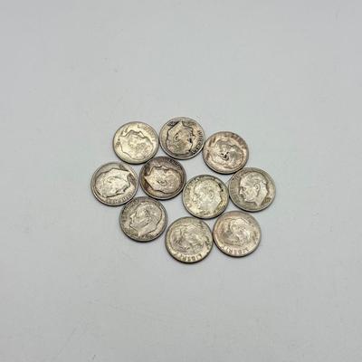 LOT 220C: 90% Silver Dimes US 10 Cent Coins (24.84g)