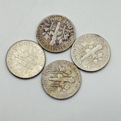 LOT 223C: 90% Silver Dimes US 10 Cent Coins (24.86g)