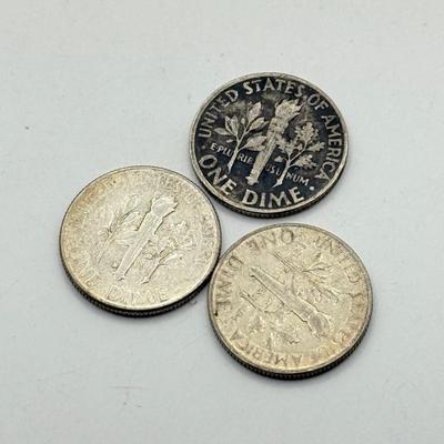 LOT 223C: 90% Silver Dimes US 10 Cent Coins (24.86g)