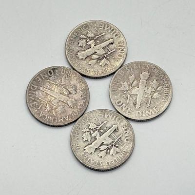 LOT 224C: 90% Silver Dimes US 10 Cent Coins (27.08g)