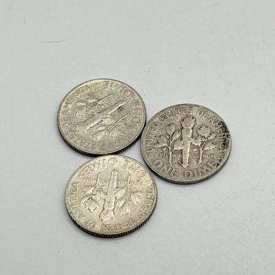 LOT 224C: 90% Silver Dimes US 10 Cent Coins (27.08g)