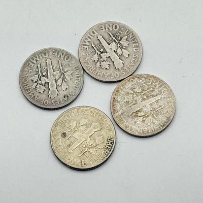 LOT 224C: 90% Silver Dimes US 10 Cent Coins (27.08g)