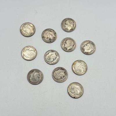 LOT 224C: 90% Silver Dimes US 10 Cent Coins (27.08g)