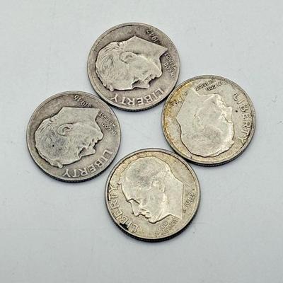 LOT 224C: 90% Silver Dimes US 10 Cent Coins (27.08g)