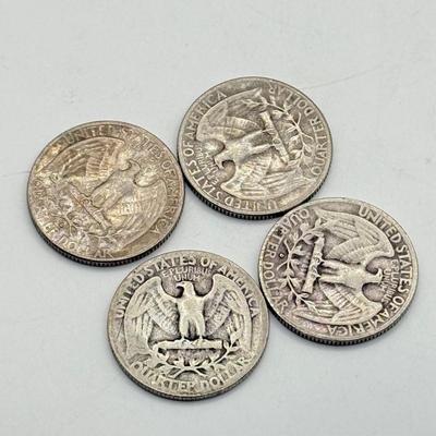 LOT 225C: 90% Silver Quarters US 25 Cent Coins (43.44g)