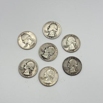 LOT 228C: 90% Silver Quarters - 1964 and Before (43.21g)