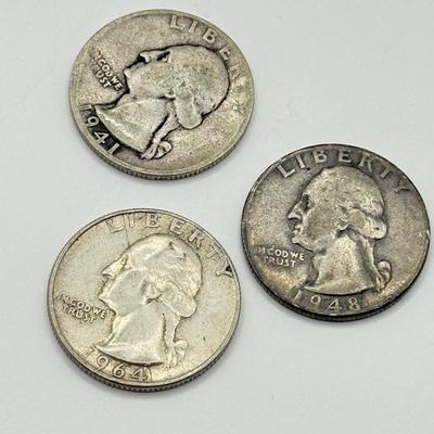 LOT 228C: 90% Silver Quarters - 1964 and Before (43.21g)