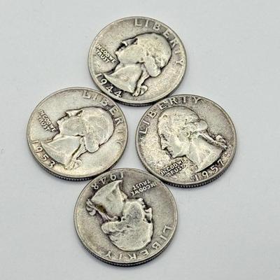 LOT 228C: 90% Silver Quarters - 1964 and Before (43.21g)