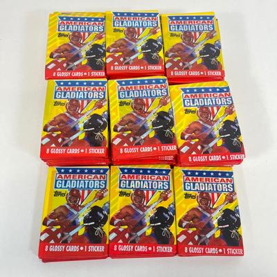 LOT 44: American Gladiators 1991 Topps Cards - 69 Sealed Packs