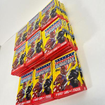 LOT 44: American Gladiators 1991 Topps Cards - 69 Sealed Packs
