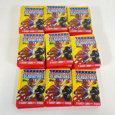 LOT 44: American Gladiators 1991 Topps Cards - 69 Sealed Packs