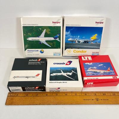 LOT 45: Herpa Miniature Airliner Models - 1:500 Scale - In Original Boxes