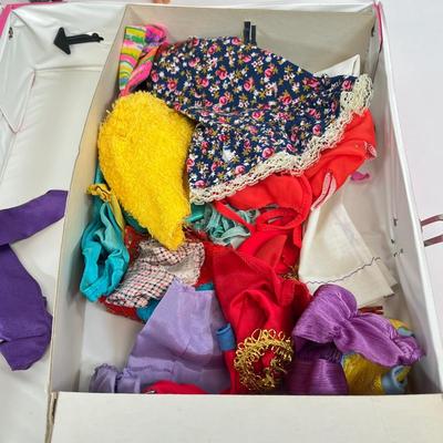 LOT 60: Vintage Barbie Collectibles - Phone and Case w/ Cllothes and Dolls