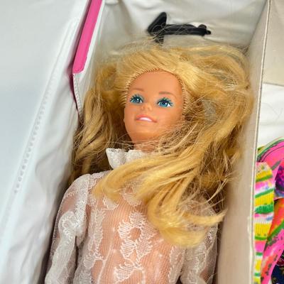 LOT 60: Vintage Barbie Collectibles - Phone and Case w/ Cllothes and Dolls