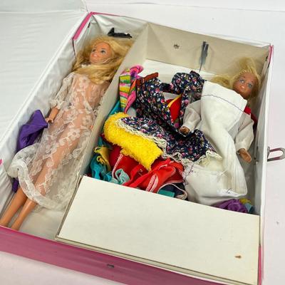 LOT 60: Vintage Barbie Collectibles - Phone and Case w/ Cllothes and Dolls