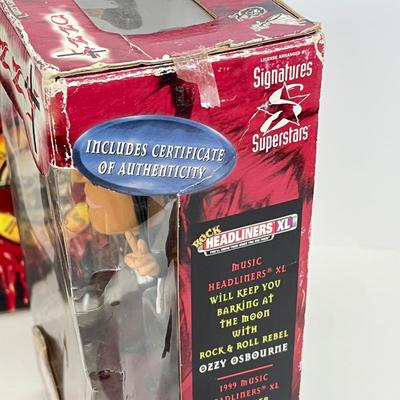 LOT 64: Musical Memories - Ozzy Osbourne Bobble Head, Guns N' Roses Sheet Music Book, Elvis Collectible Pen