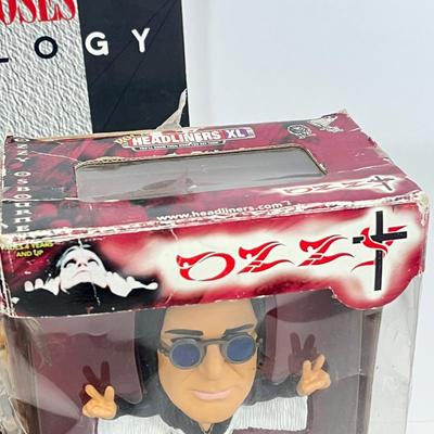 LOT 64: Musical Memories - Ozzy Osbourne Bobble Head, Guns N' Roses Sheet Music Book, Elvis Collectible Pen