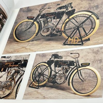LOT 66: Harley Davidson Items - Storage Bag, History Book, Model Motorcycles